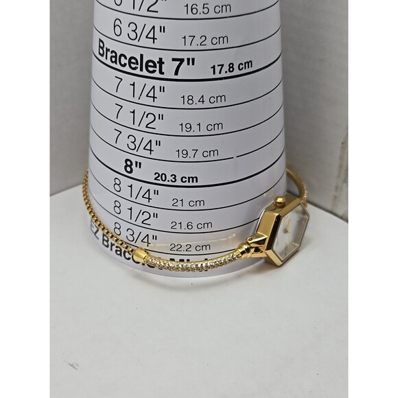 Diao Feudi Womens Hexagonal Bracelet Watch Gold Tone Crystals Dainty New Battery - Picture 7 of 11